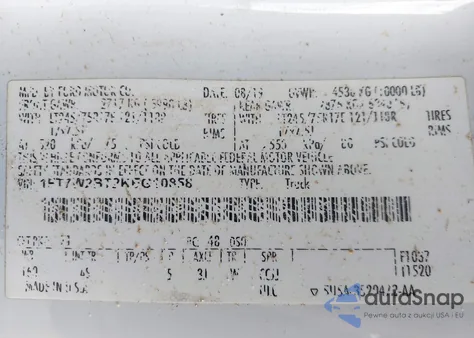 2019 Ford F-250 Xl from USA, damaged, VIN 1FT7W2BT2KEG10858